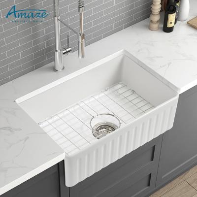 China Without Front New American Modern Apron Faucet UPC Design Farmhouse Under Mount Ceramic Kitchen Sink For Kitchen for sale