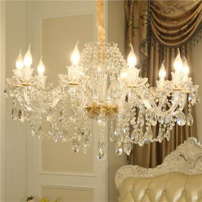 China Modern Luxury Modern Classics K9 Crystal Chandeliers For Living Room Gold glass pendant light for hotel indoor lamp for sale