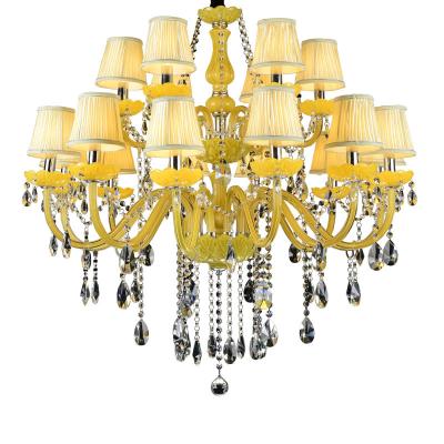 China Modern Multicolor Crystal Type Home/Banquet Hall/Living Room Lamps Modern Glass Lamp Chandelier Home Yellow Pendant Lights for sale