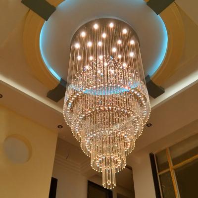 China European Modern Round Crystal Hotel Lobby Large Staircase Lobby Villa Living Room Chandelier Chandelier for sale