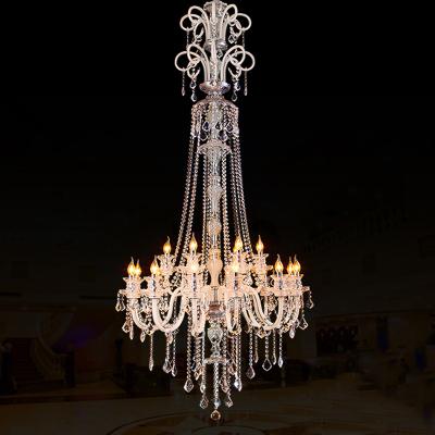 China Modern Crystal Luxury Project Hotel Lobby Large Spiral Staircase Villa Chandelier Candle Chandeliers for sale