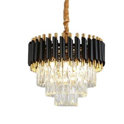 China Modern post-modern black crystal lamp of the atmosphere of the villa living room pendant lamp light luxury dining room bedroom lamp for sale