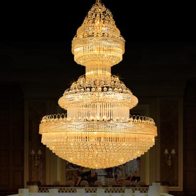 China Luxury Hotel Large Chandelier Traditional Home Villa Living Room Banquet Hall Lighting Crystal Pendent Lamp for sale