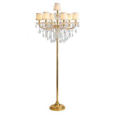 China Fashion Crystal Floor Standing Lamp Modern Living Room Dining Room Stand Lights Luxury Bedroom Bedside Table Lamp for sale