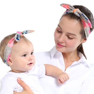 China Mother and Child Headband Set Makeup Parent Child Environmentally Friendly Printed Two-Piece Headband for sale