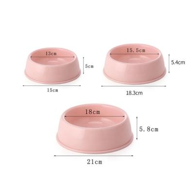 China Viable Candy Colored Pet Bowl Dog Cat Plastic Round Thickened Eco Friendly Dog Rice Bowl for sale