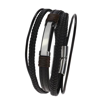 China New Simple Casual/Sporty Hand - Woven Punk Bracelet Leather Couple Bracelet for sale