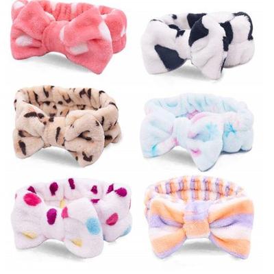 China New fashion design of hair accessories hair band beauty spa bow makeup lady elastic headband for sale