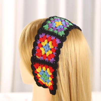 China Fashion New Crochet Bundle Braided Headband Has A Dreamlike Color Retro Handmade Crochet Headband for sale