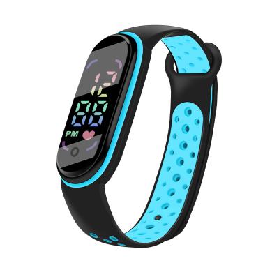 China New Dual Color Day/Date Color LED Watch Electronic Student Sports Watch Touch Waterproof Electronic Watch for sale