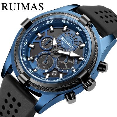 China 2021 new RUIMAS day/date brand genuine men's leisure watch multifunctional watch quartz luminous watch for sale