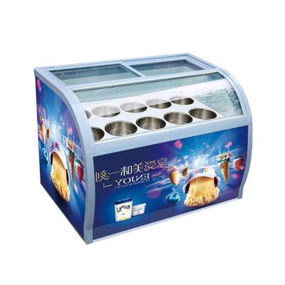 China Wholesale Single-temperature Italian Gelato Hard Ice Cream Display Showcase Fridge for sale