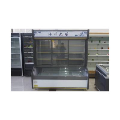 China Wholesale high quality sliding glass door worktop vegetable and fruit fresh display cabinet for sale