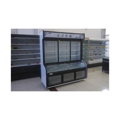 China Sliding Glass Door Durable Using Low Price Commercial Display Cabinet Temperature Preservation Showcase for sale