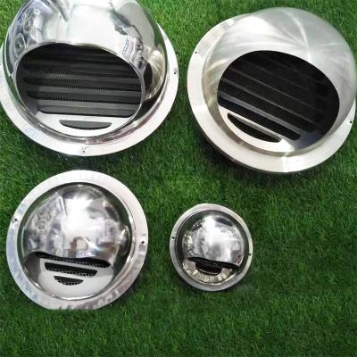 China Industrial External Door Wall Mounted Duct Around Duct Cap HVAC Fresh Air Ventilation Air Duct Exhaust Stainless Grill Cover for sale