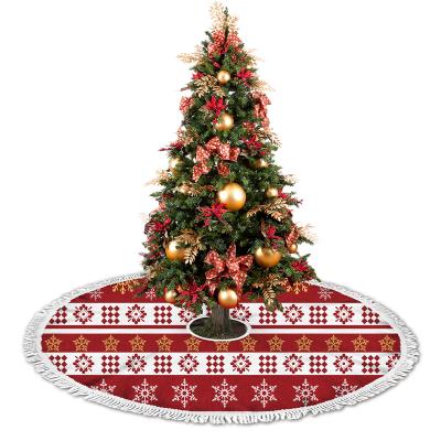 China Matching Gold/White Christmas Snowflake Pattern Decoration Christmas Plush Tree Skirt Christamas Home Decor With Strap Xmas Decorations Bulk for sale