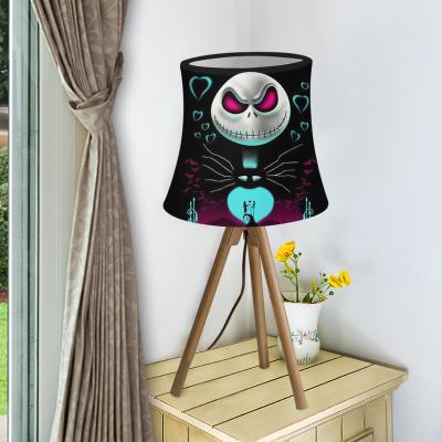 China Eco-Friendly The Nightmare Before Christmas Print Living Room Lamp Shade Customizable Round Lamp Shade With Seal Luxury Lamp Shade For Table for sale