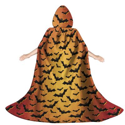 China High Quality 2021 New Arrival Fashion Halloween Costume Kids Cosplay Cartoon Costume Capes Bat Pattern Print Cosplay Party Cloak With Hood for sale