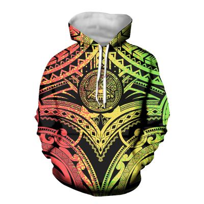 China Polynesian Tribal Samoa Drop Shipping Logo Custom Design Hoodies New Gold Anti-wrinkle Gradient Printing Sweatshirt Women Hoodie Pullovers for sale