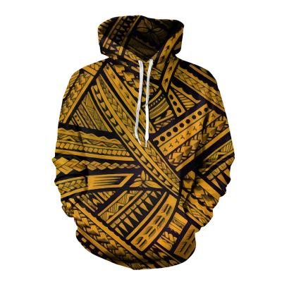 China china supplier Anti-wrinkle Plus Size Hoodies Men Tribal Sweatshirts Custom Tribal Sweatshirt Vintage Logo Polynesian Deep Yellow Logo White Hoodies for sale