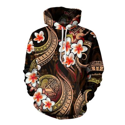 China Anti-Wrinkle Hawaii Plumeria Print Sweater For Women Vintage Polynesian Tribal Style Custom Hooded Oversized Women's Hoodies for sale