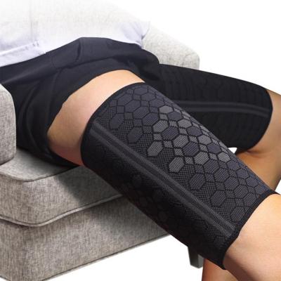 China Anti-Slip Comfortable Knitting Thigh Sleeve Wrap Large Running Sports Groin Pulls Upper Leg Support for sale