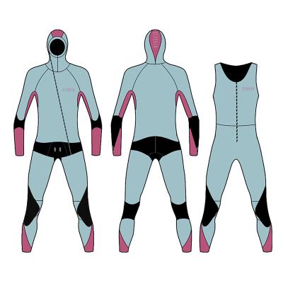 China Seaskin 2pcs Spearfishing Neoprene 5MM Mens Diving Suit Anti-UV Wetsuit for sale