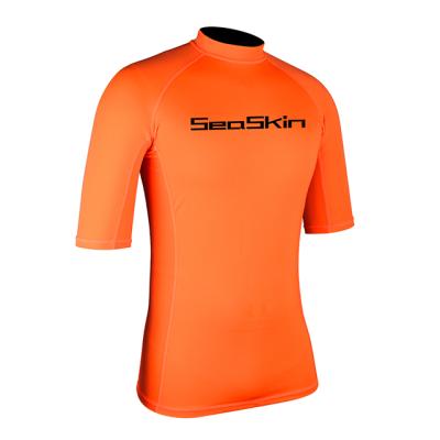 China Seaskin Protection Nylon Fabric UV Short Double Sleeve Rash Guard Short Sleeves For Men for sale