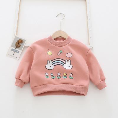 China 2020 Wholesale Other Children's Clothing Autumn And Winter Plus Velvet Sweater Printed Baby Children's Top Clothing for sale