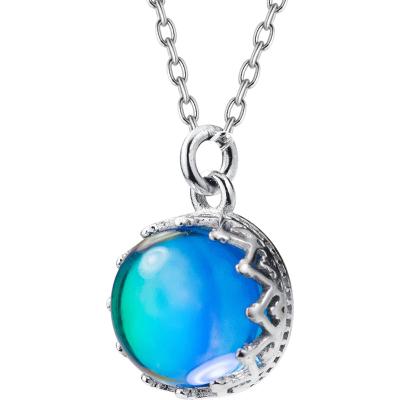 China Success D4421 Nickel Free For Amazon Jewelry 925 Silver Blue Gradient Around Aurora Short Necklace for sale