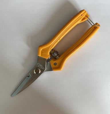 China Orange Handle Ergonomic Dual Blade Scissors Home Professional Use for sale