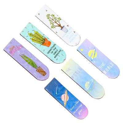 China Cute Education Custom Sublimation Page Clip Folding Magnetic Bookmark For School Kids for sale