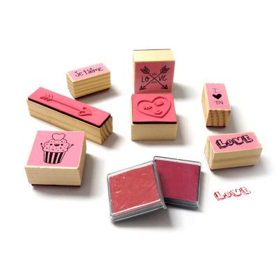 China House. Office. School Decoration Wholesale Custom Handmade Flower Wooden Craft Rubber Printing Stamp for sale