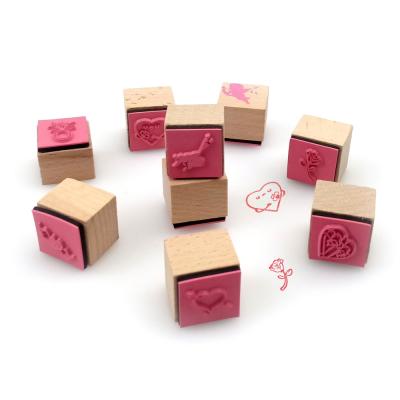 China House. Office. School Customized Kawaii Graphics Postcard Wooden Block Printing Stamp Box Material Set for sale