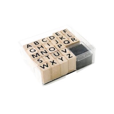 China House. Office. Beautiful School Kids Gift Luxury Scrapbooking Alphabet Wooden Stamp Frame Set With Ink Pad for sale