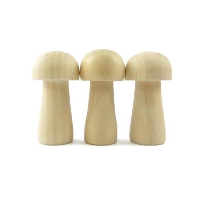 China Wholesale White Cheap Unfinished Beech Mushroom Wooden Peg Doll Decoration From Europe for sale