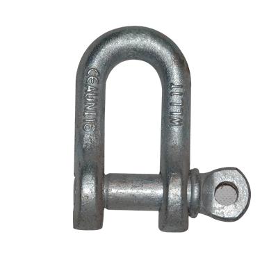 China Heavy Industry Carbon Steel European Dee Type Galvanized Shackle With Screw Pin for sale