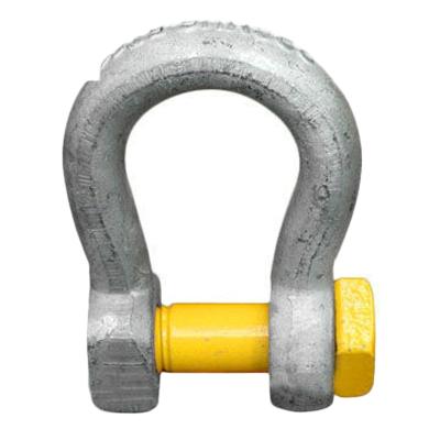 China Hot Heavy Industry Dipped Galvanized French Style Dee Shackle, With Yellow Square Key Pin for sale