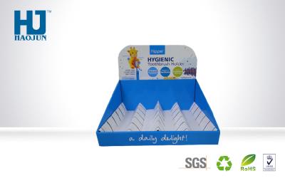 China Blue Biodegradable Counter Top Carton Display Box For Toothbrush Template for sale