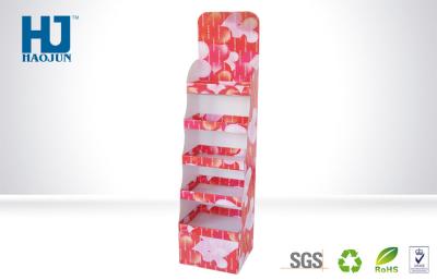 China Pink Custom Corrugated Cardboard Display Stands , 5 Tiers For Chocolate for sale