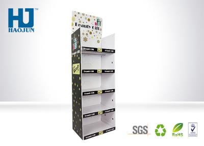 China 4 Tiers Cardboard Display Stand Glossy Lamination Surface Treatment At Supermarket for sale