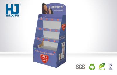 China Good Loading Weight Cardboard Hand Cream Advertising Display Stand, Cosmetics Paper Display Racks for sale