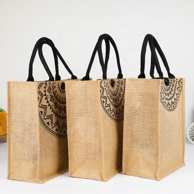 China Natural Eco-Friendly Jute Tote Bag Jute Reusable Shopping Bag for sale