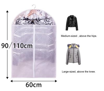 China Custom Made Luxury White Thin Nonwoven Eco-friendly Garment Bag For Wedding Dress, Suit Dresses Garment Cover Dustproof Bag for sale