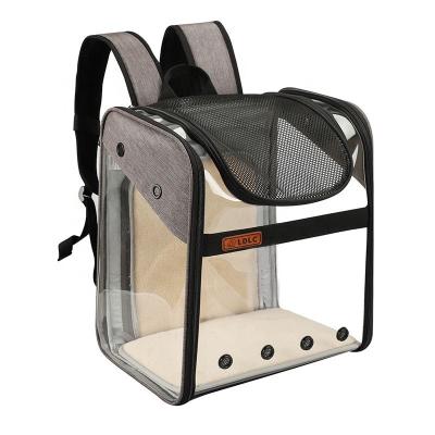 China Sustainable Transparent Collapsible Expandable PVC Pet Carrier Portable Dog Cat Travel Bags for sale