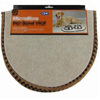 China Non Slip Pet Food Mat Dog Cat Feeding Bowl Microfiber Sustainable Mat for sale