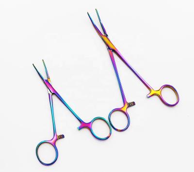 China 18cm Viable Curved Stainless Steel Tip Hemostat Clamps Ear Hair Clips For Pets Grooming Tool for sale