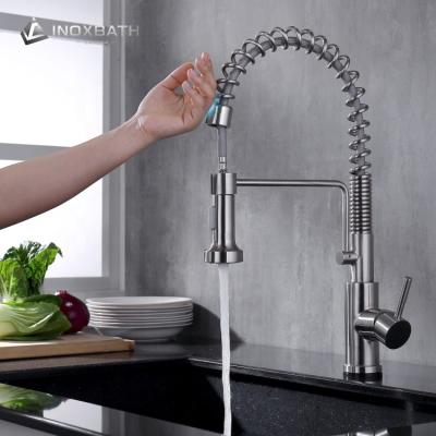 China Sense Faucets Hand Touch Sensor Automatic Faucet Removable Magnetic Spring Faucet Kitchen Sink Mixer Tap for sale