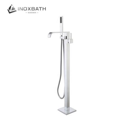 China Modern American Chrome Finish Bathroom Shower Tub Free Standing Bathtub Waterfall Faucet Mixer for sale