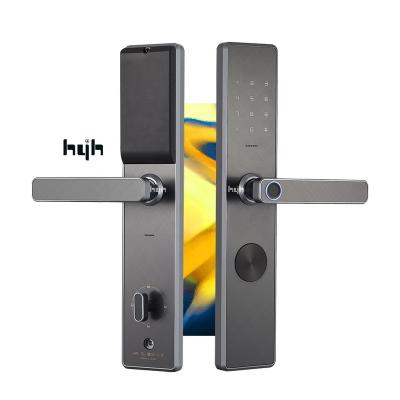 China Guangdong-hyh Hardware Aluminum Front Smart Wifi App Aluminum Chamber Combine Master Fingerprint Outdoor Smart Door Lock for sale